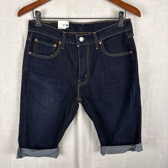 Levi's 511 Cut Off Denim Jean Shorts Bermuda Slim Fit Stretch Men’s Size 32 NEW - Picture 1 of 6